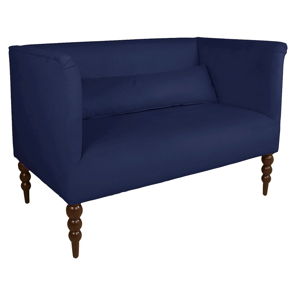 Skyline Settee Ecom Settee 4306 Velvet Navy Upholstered