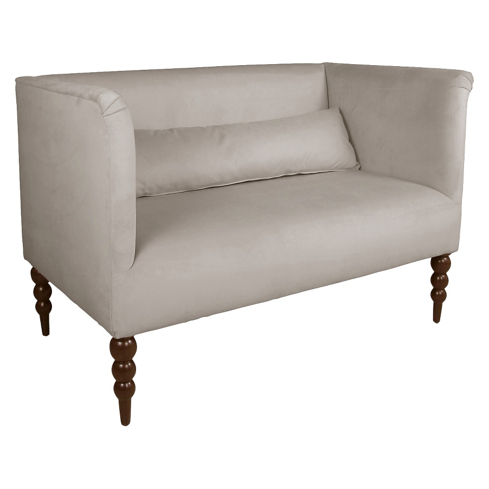 Skyline Settee Ecom Settee 4306 Velvet Light Grey Upholstered