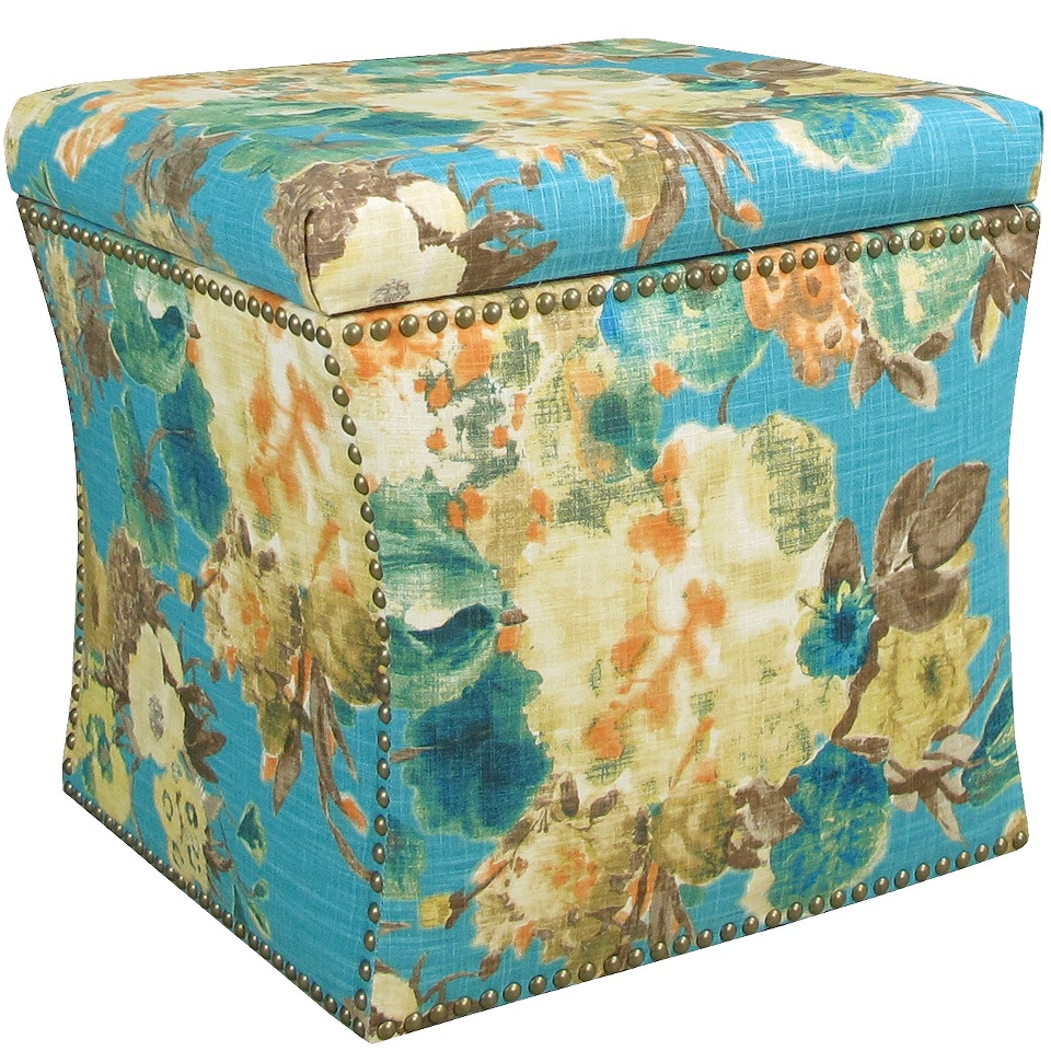 Skyline Storage Ottoman Ecom Storage Ottoman Aqua Green Orange Sorbet Bark