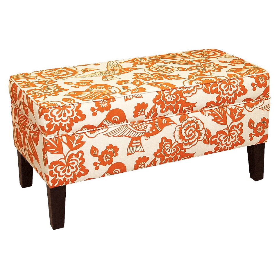 Skyline Bench Custom Upholstered Contemporary Bench   848 Canary Tangerine