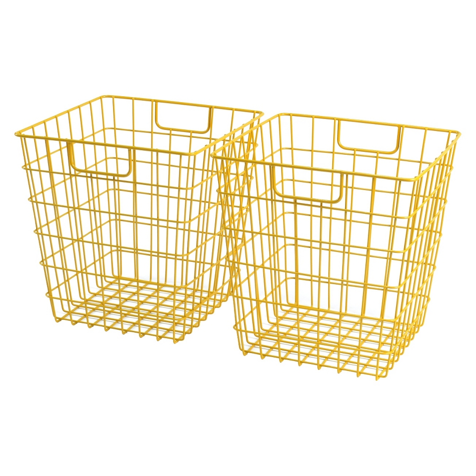Room Essentials Wire Basket   Set of 2   Yellow