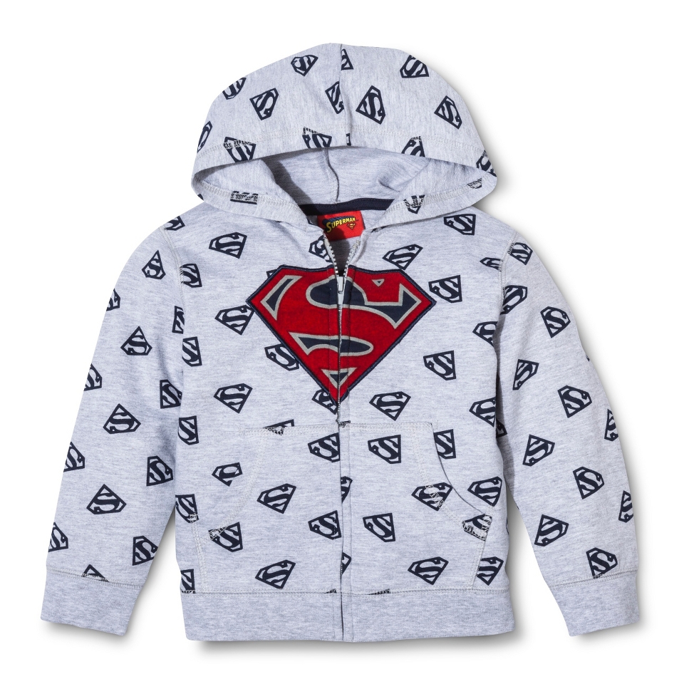 Superman Infant Toddler Boys ZipUp Hoodie   Heather Grey 18 M