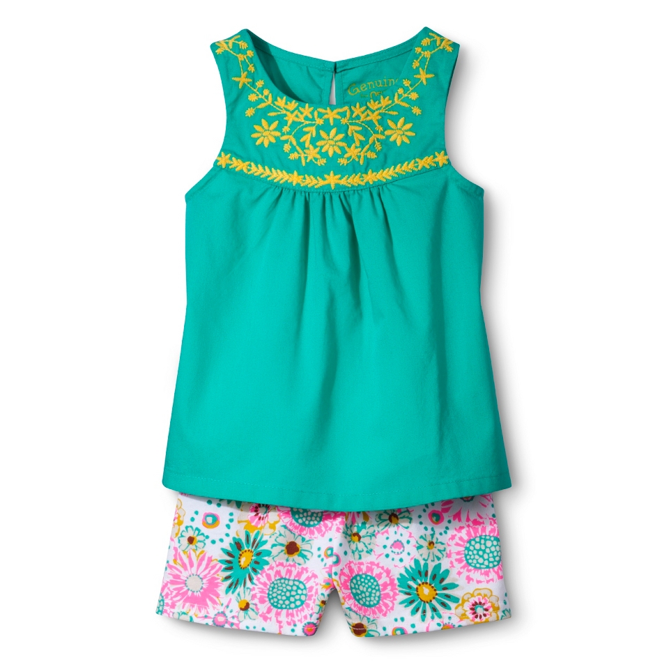 Genuine Kids from OshKosh Infant Toddler Girls Embroidered Tank & Floral Short