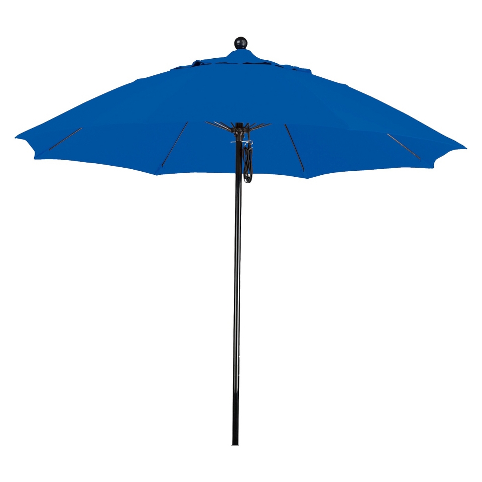 9 Aluminum Pulley Patio Umbrella   Blue Pacifica