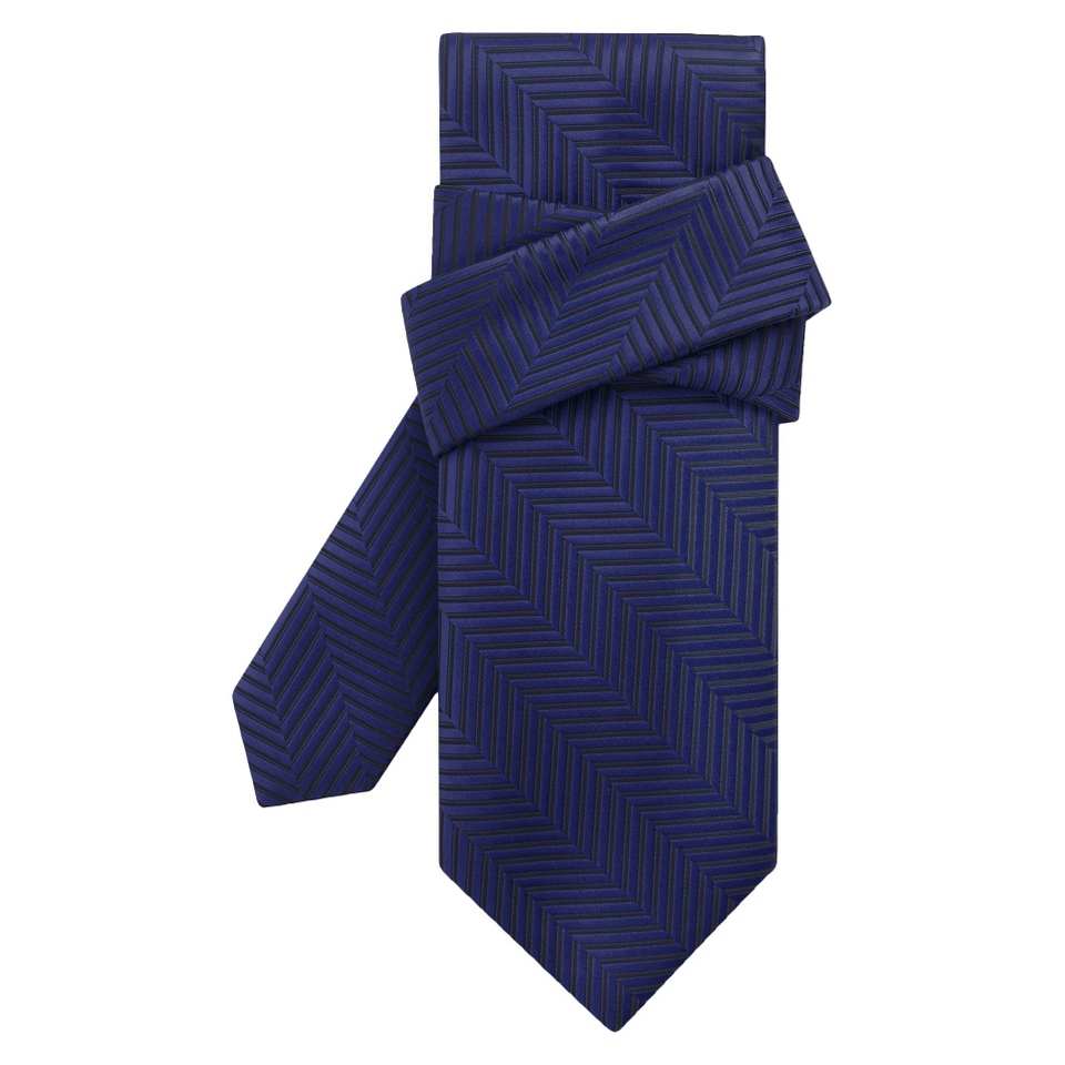 Tevolio Mens Herringbone Tie   Academy Blue