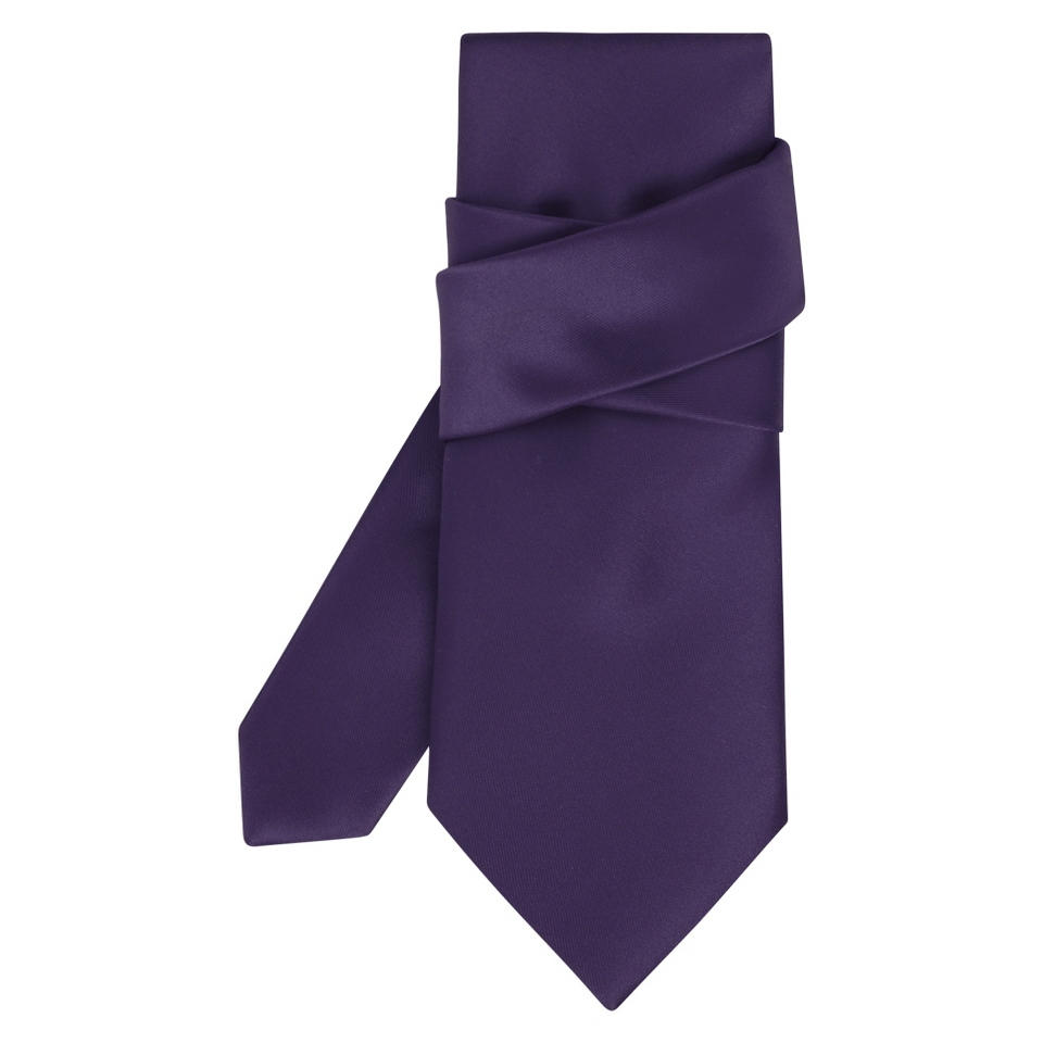 Tevolio Mens Solid Tie   Shiny Plum