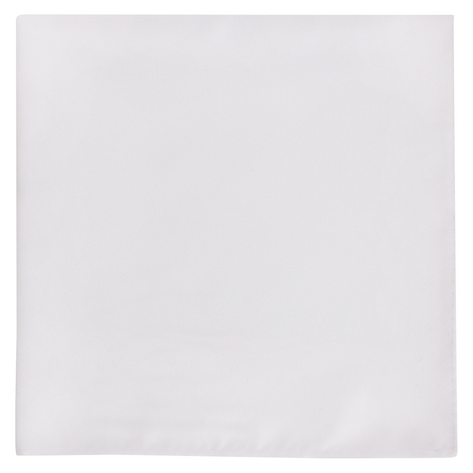 Tevolio Mens Solid Pocket Square   White