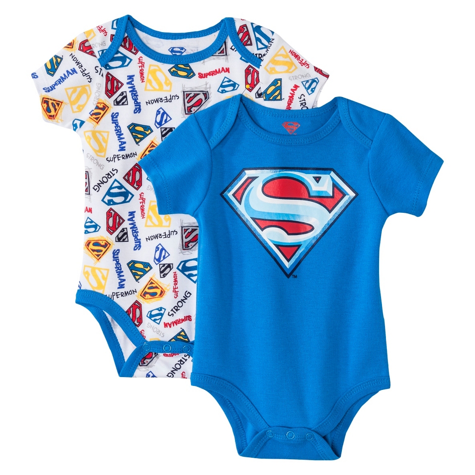 Superman Newborn Boys 2 Pack Superman Bodysuit   Navy 3 6 M