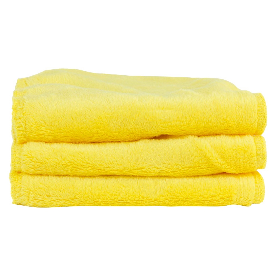 Blooming Bath Petals Washcloths 3pk   Canary Yellow