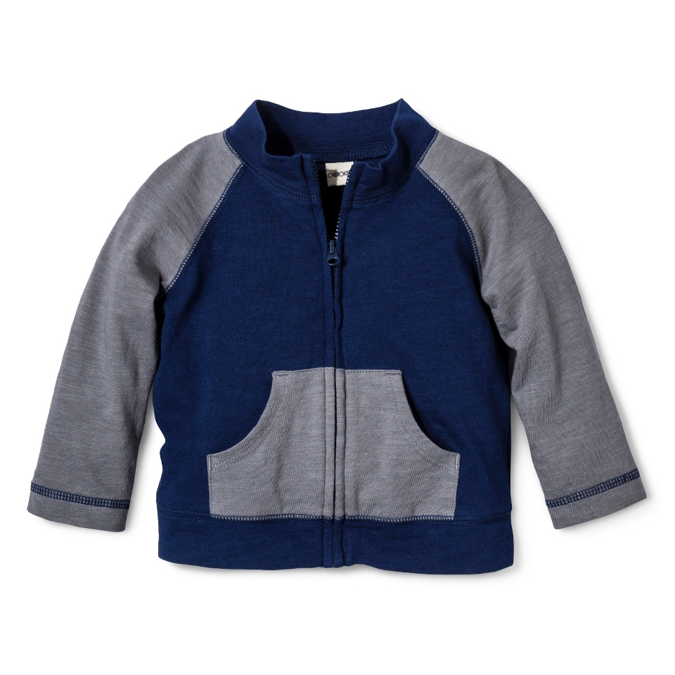 Cherokee Newborn Boys Mock Neck Zip Up   Night Time Blue 0 3 M