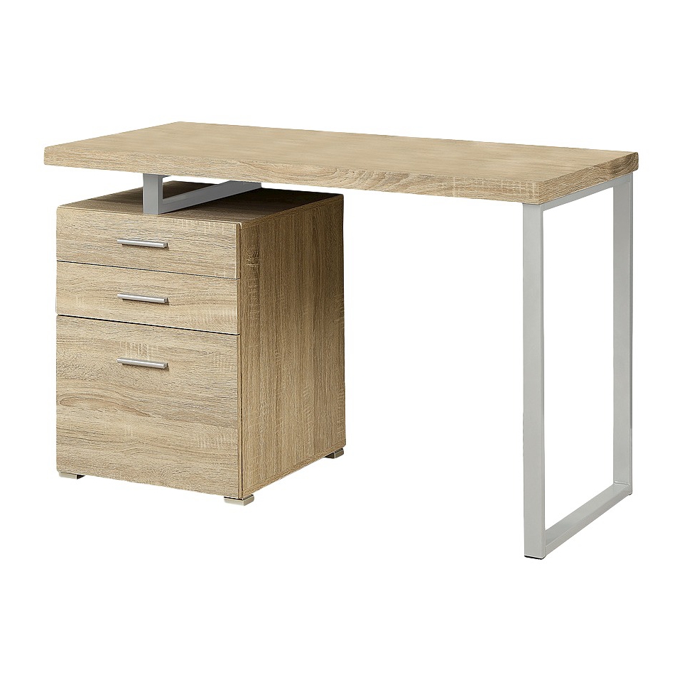 Computer Desk Monarch Specialties Modern Adjustable Desk   Natural