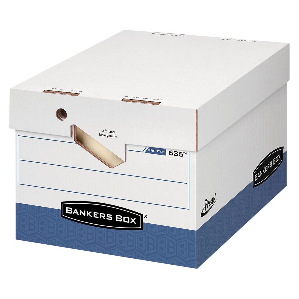 Bankers Box Presto Maximum Strength Storage Box - White (12 per Carton)