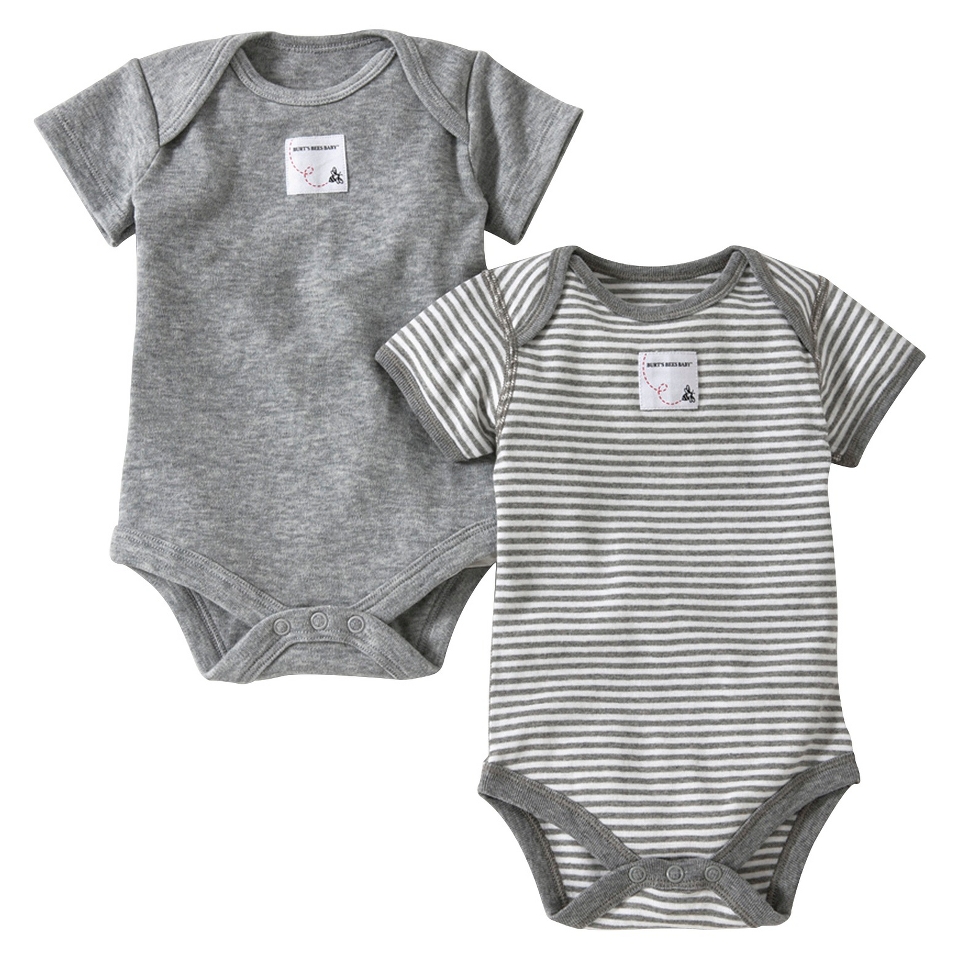 Burts Bees Baby Newborn Neutral 2 Pack Bodysuit   Heather Grey 24 M