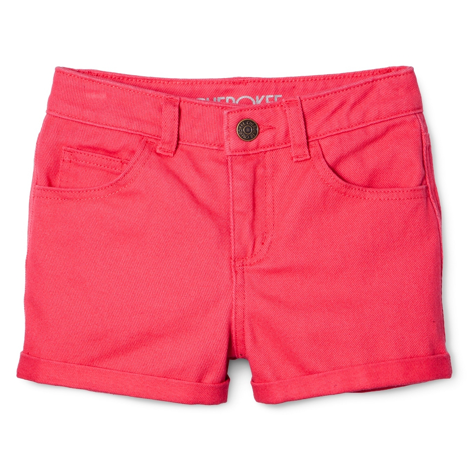 Girls Jean Short   Washed Red S