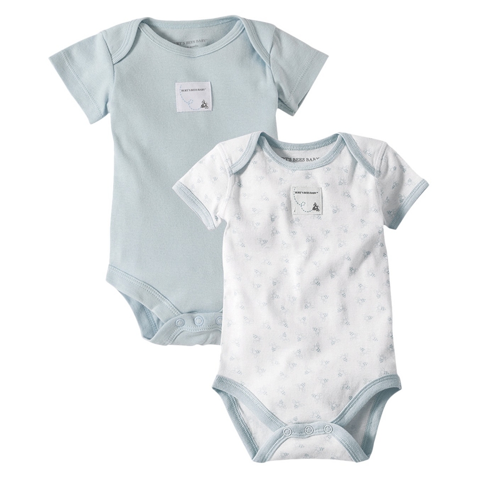 Burts Bees Baby Newborn Boys 2 Pack Bodysuit   Sky 24 M