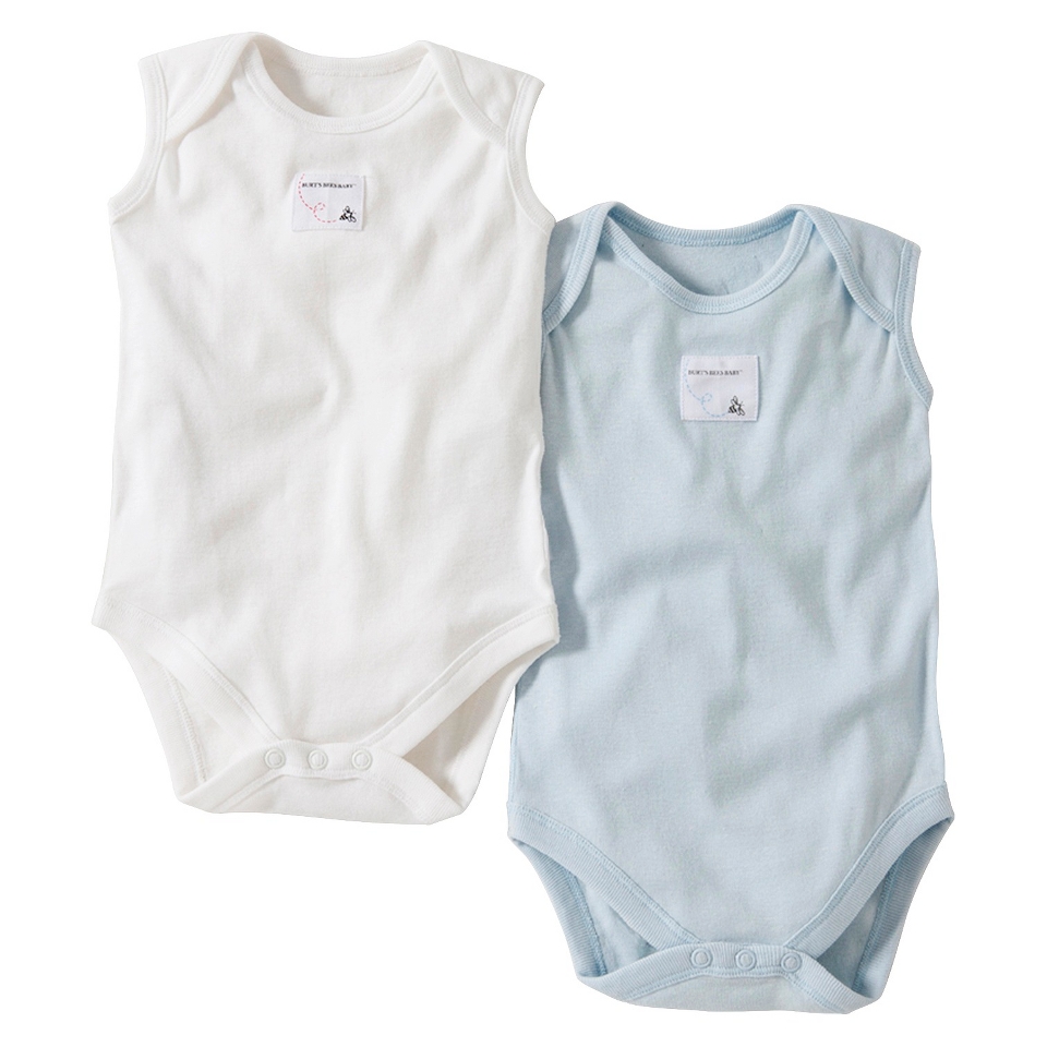 Burts Bees Baby Newborn Boys Sleeveless Bodysuit   Sky 12 M