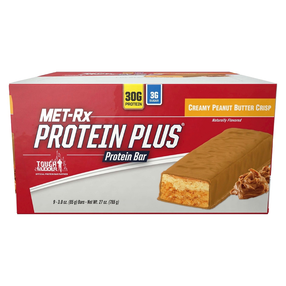 MET Rx Protein Plus Creamy Peanut Butter Crisp Protein Bar   12 Count