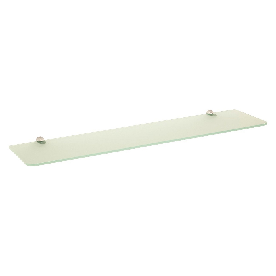 Wall Shelf 31.5 x 8 Frosted Glass Shelf w/Chrome Support Set