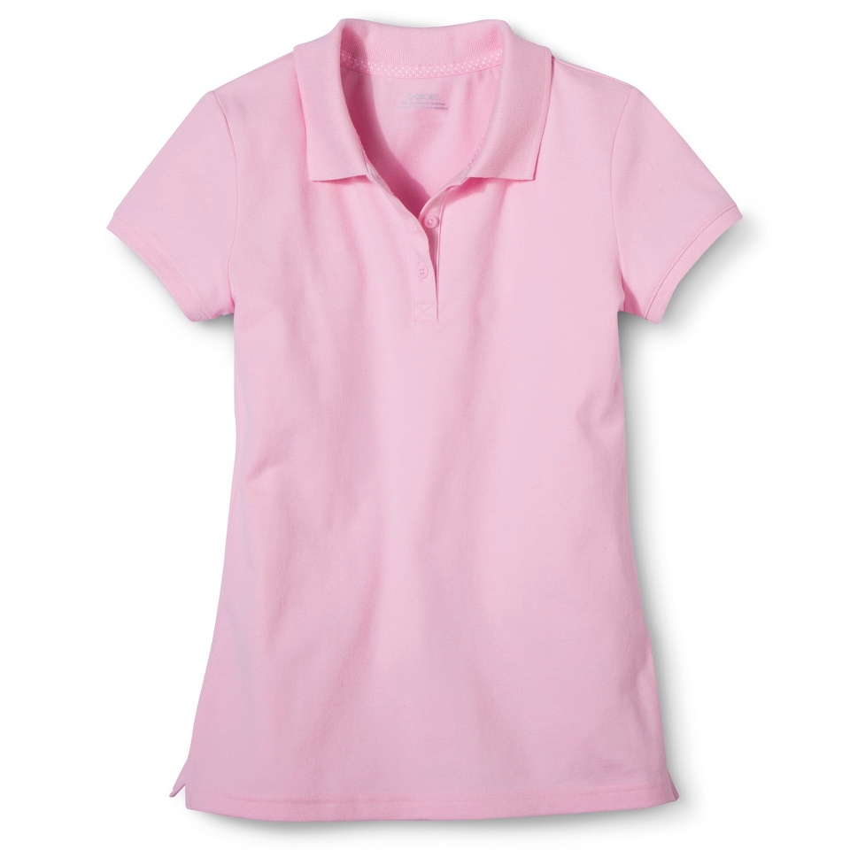 Cherokee Girls School Uniform Short Sleeve Pique Polo   Woodrose XL