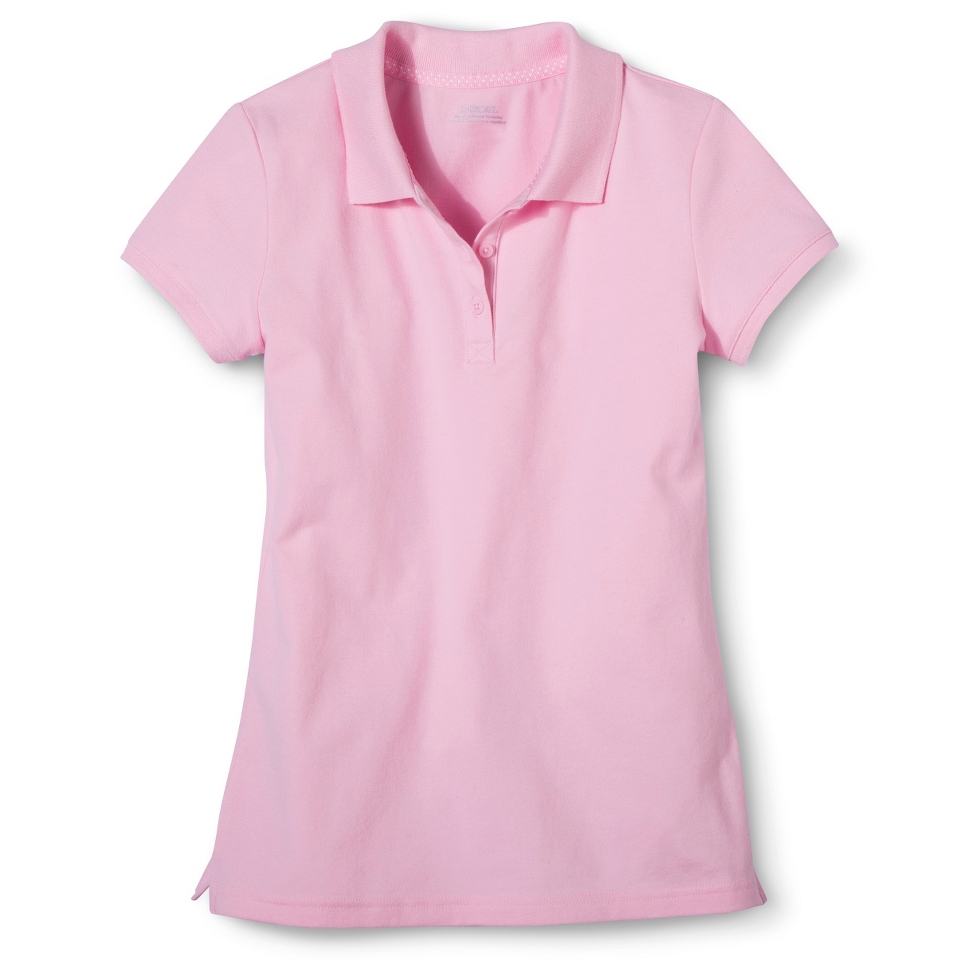 Cherokee Girls School Uniform Short Sleeve Pique Polo   Woodrose S