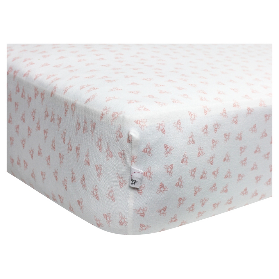 Burts Bees Baby Honeybee Print Fitted Sheet  Blossom