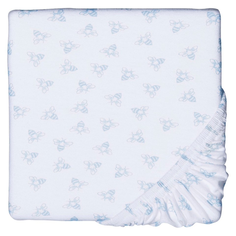 Burts Bees Baby Honeybee Fitted Cradle Sheet   Blue