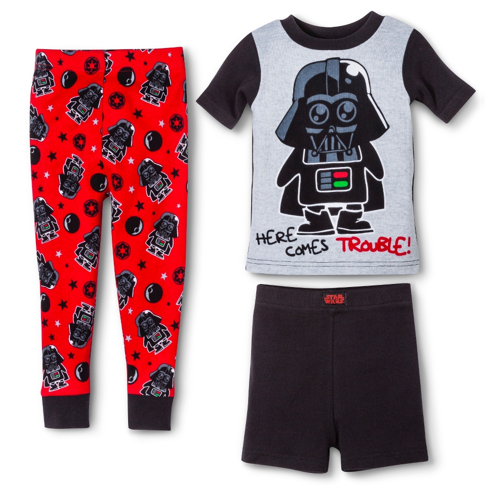 Lego Star Wars Toddler Boys 2 Piece Short Sleeve Pajama Set   Black 2T
