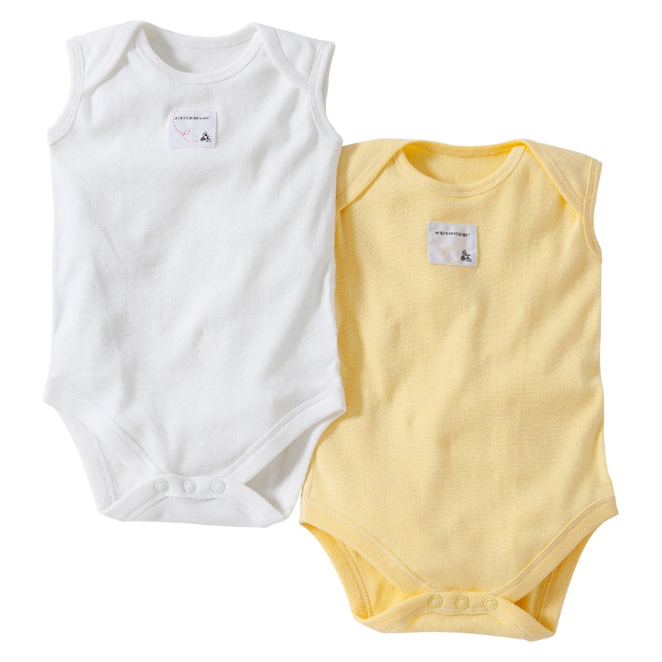 Burts Bees Baby Newborn Neutral 2 Pack Sleeveless Bodysuit   Yllw 18 M