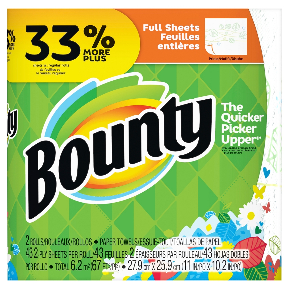 Bounty 2ct Big Roll Print 54 Sheet 2 ply