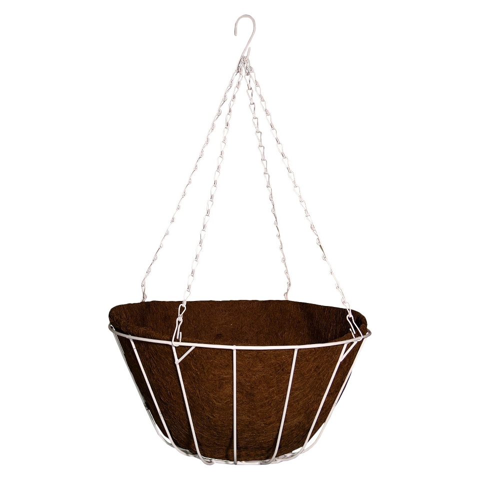 16 Chateau Hanging Basket  Brown  White Chain