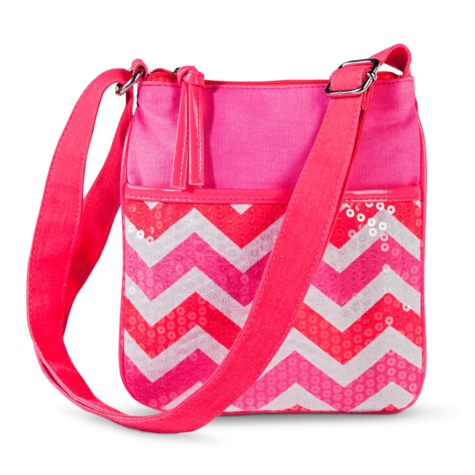 Xhilaration Girls Sequined Chevron Satchel   Pink