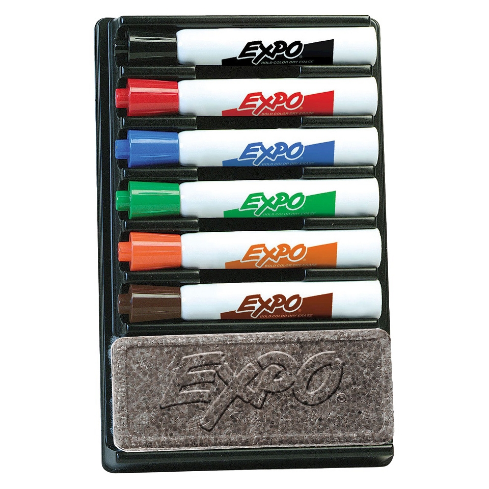 EXPO Dry Erase Marker Organizer, Chisel Tip, Assorted, 6/Set 