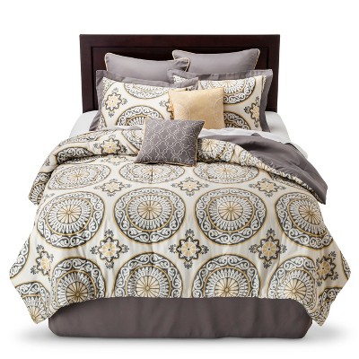 Grey and yellow comforter set clearance target