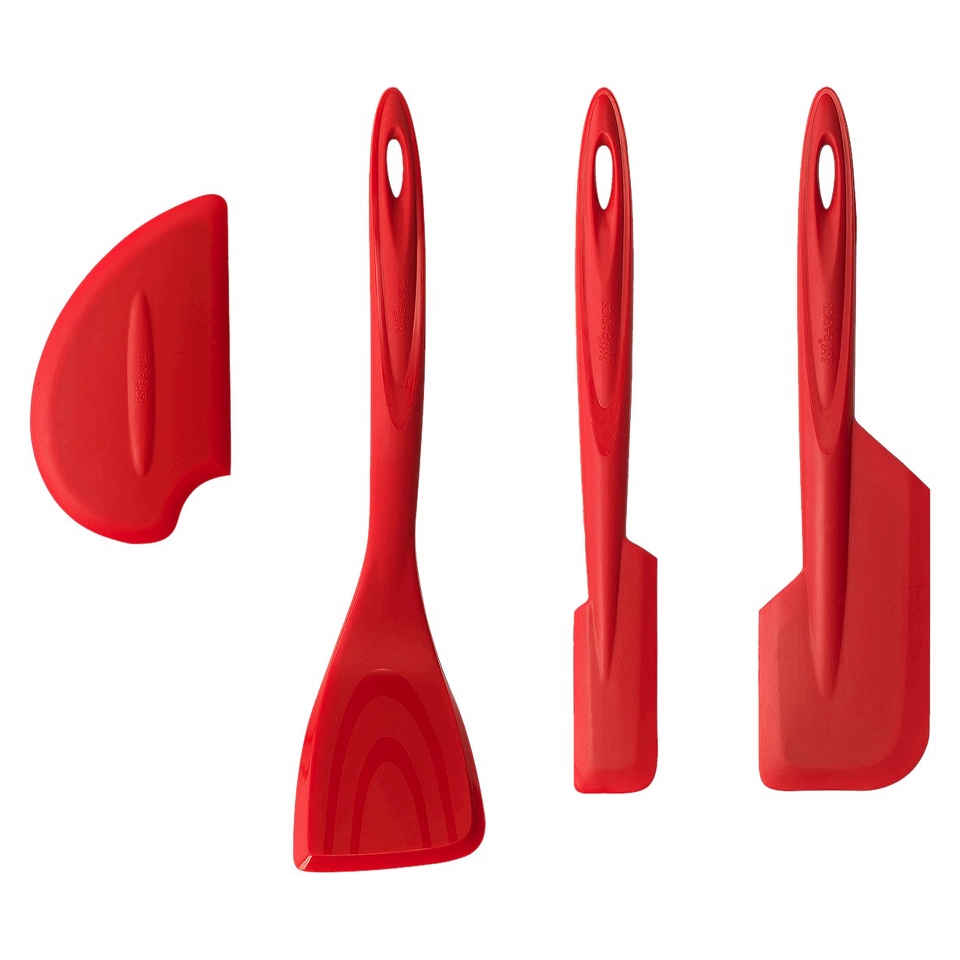 ISI 4 Piece Silicone Utensil Set   Red