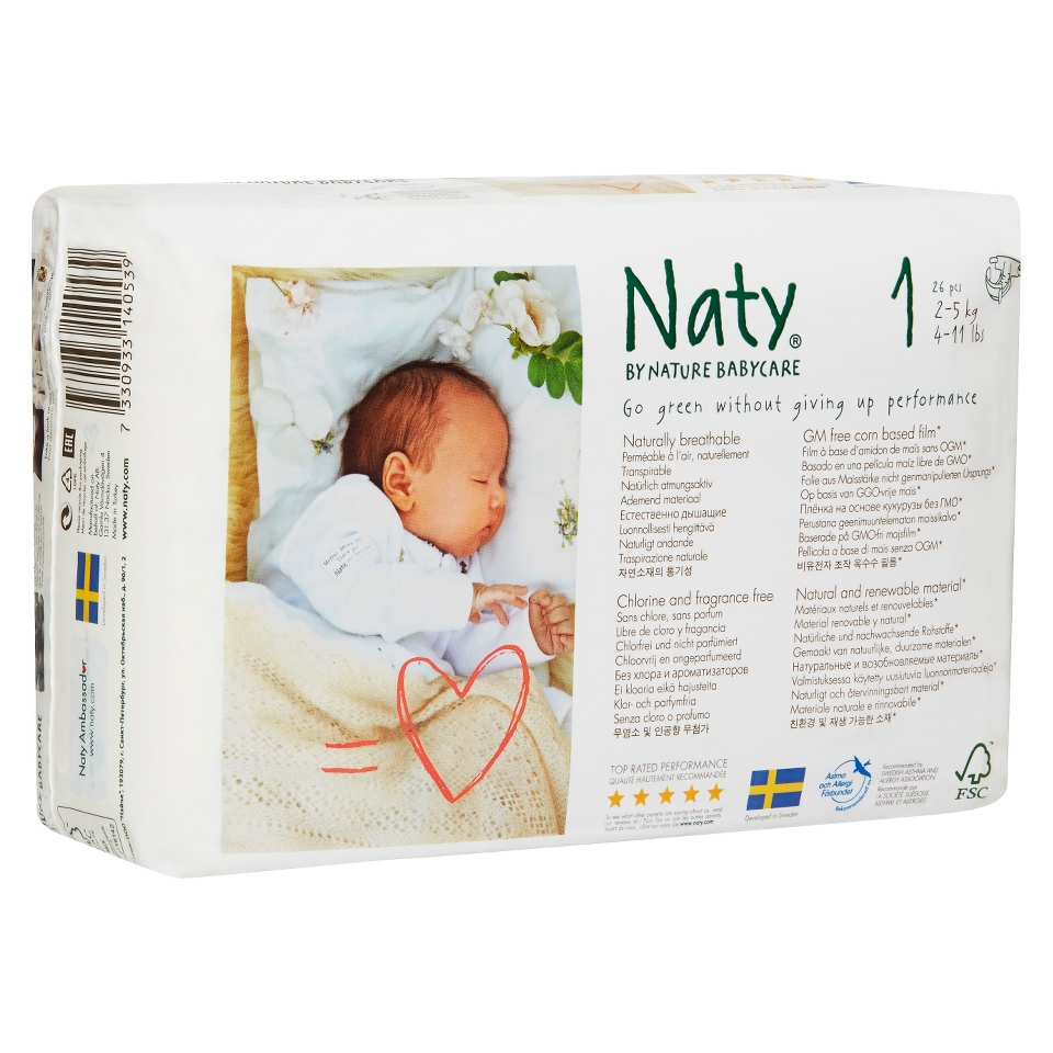 Nature Babycare Eco Friendly Baby Diapers Case   Size 1 (104 Count)