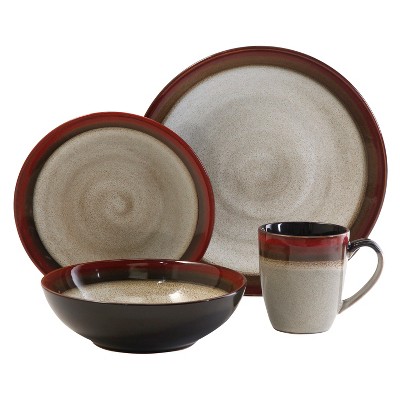 Gibson Claremont White Dinnerware Set - Embossed Scrolls Design, Ceramic Plates & Bowls