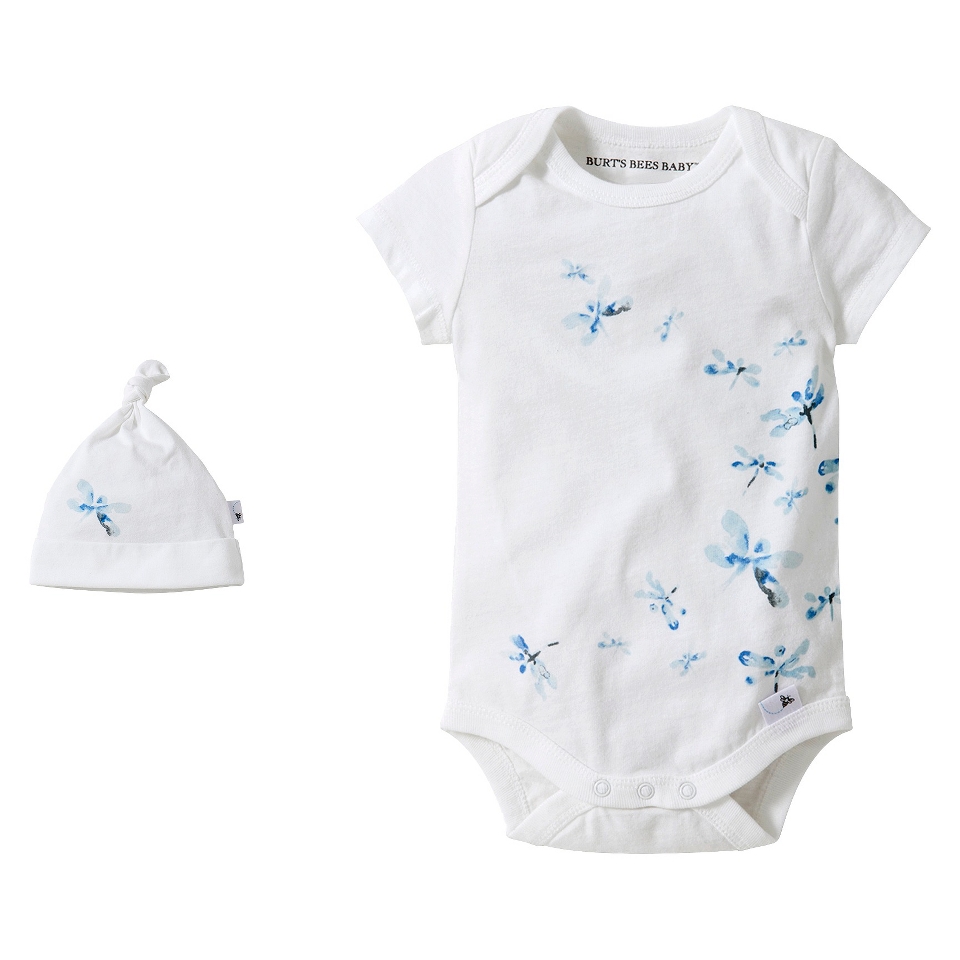 Burts Bees Baby Newborn Girls Dragonfly Bodysuit Set   Cloud 18 M