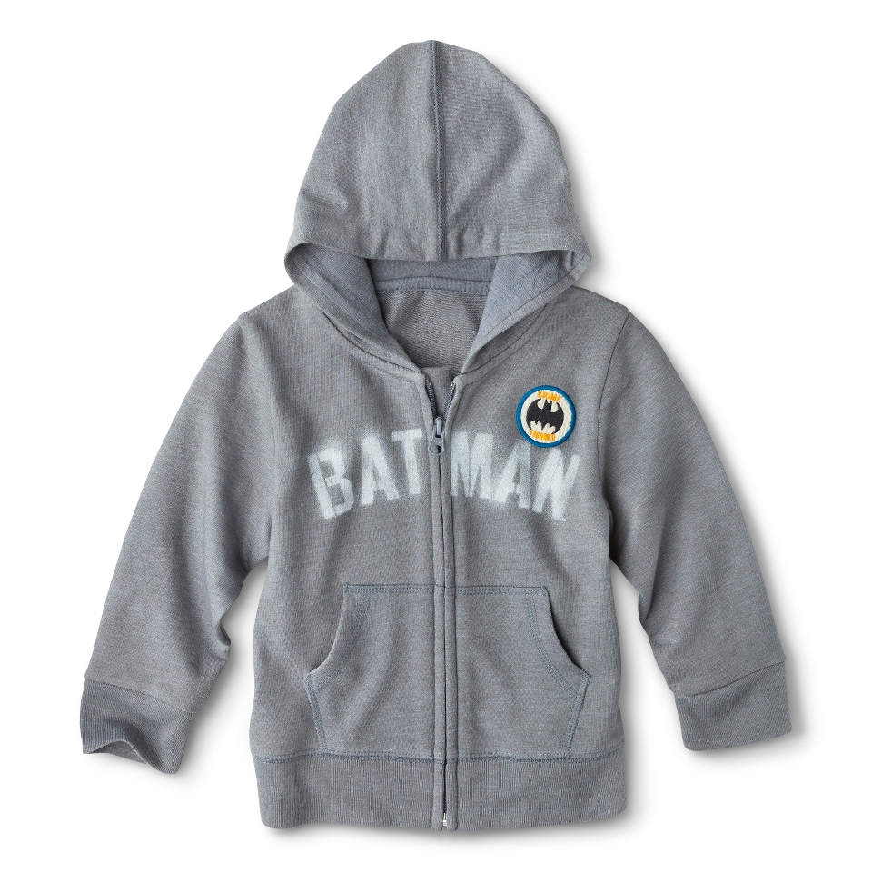 Batman Infant Toddler Boys Zip Up Hoodie   Charcoal Heather 3T