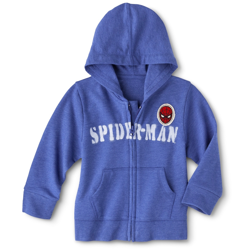 Spider Man Infant Toddler Boys Zip Up Hoodie   Liberty Blue 3T