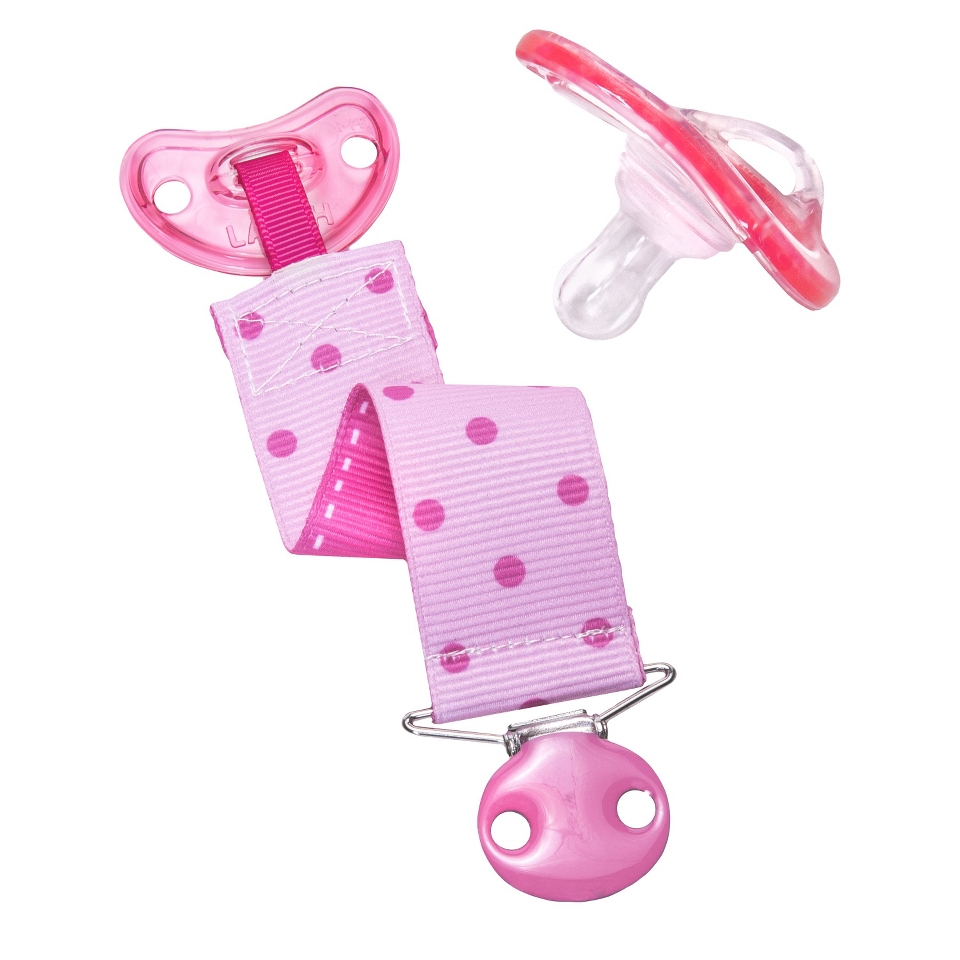 Munchkin LATCH Pacifier & Designer Clip, 6+ Months   Pink