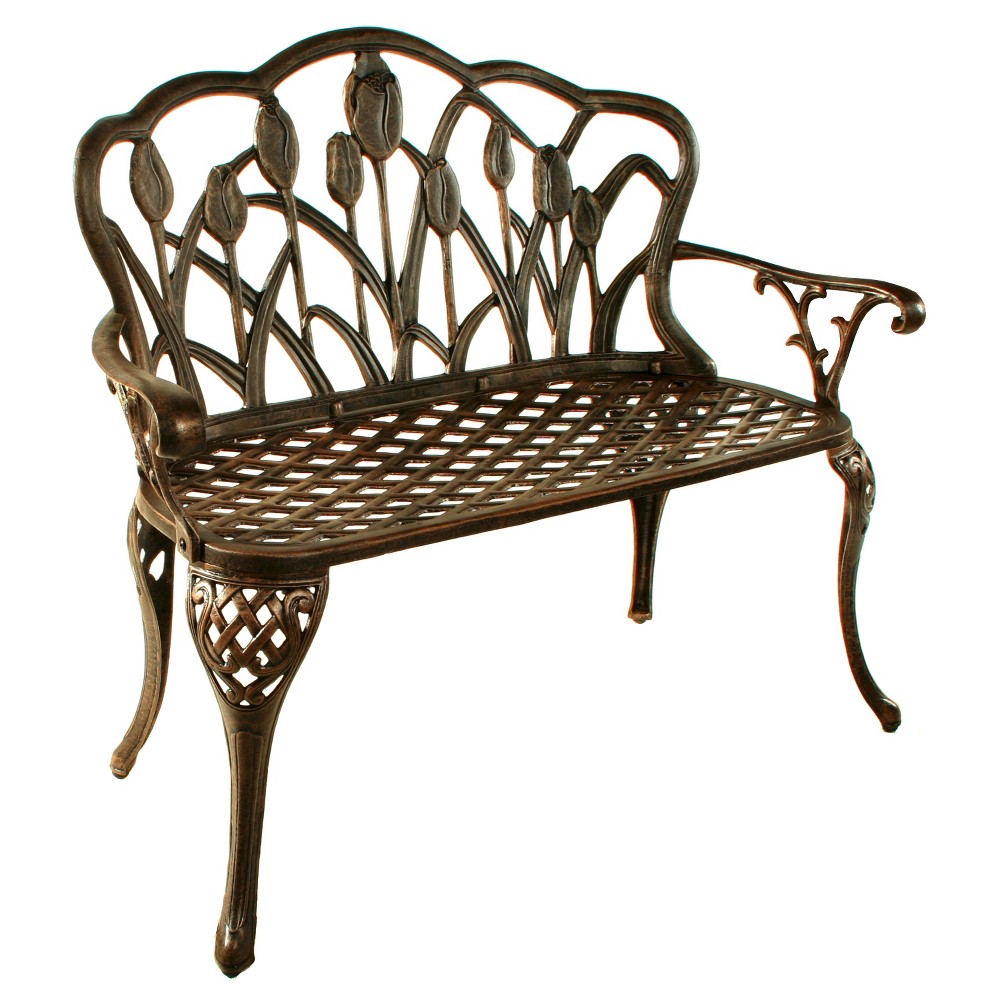 UPC 730050000117 product image for Tulip Cast Aluminum Patio Bench | upcitemdb.com