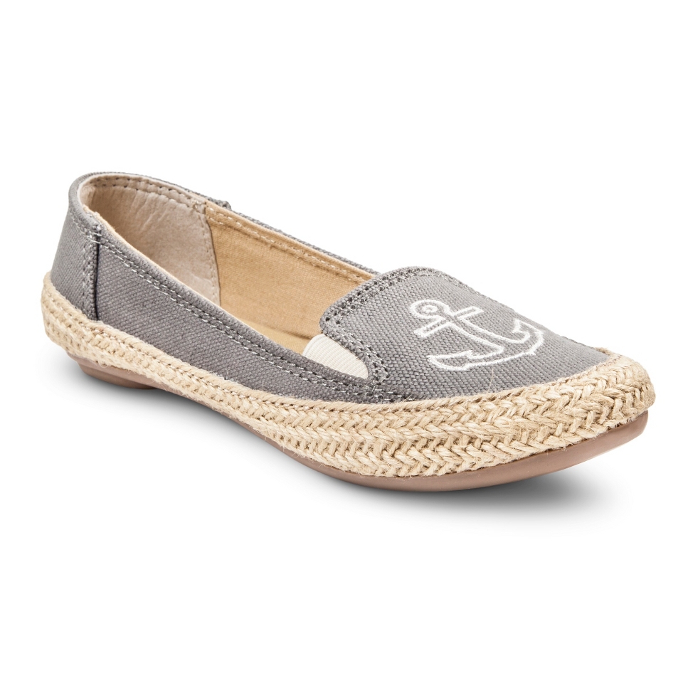 Womens Cloud9 Slip on Anchor Canvas Skimmer   Grey 7