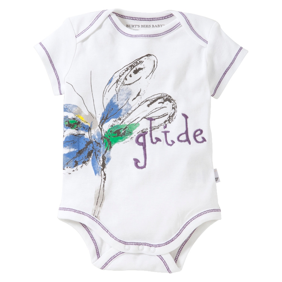 Burt s Bees Baby Newborn Girls Glide Bodysuit   Dove White 12 M