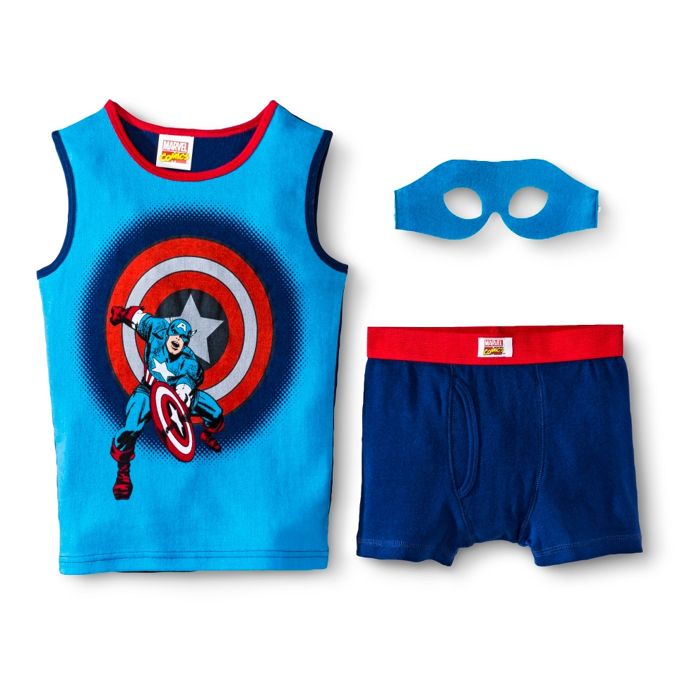 Captain America Boys Tank/Underwear Set w/ Mask   Blue S