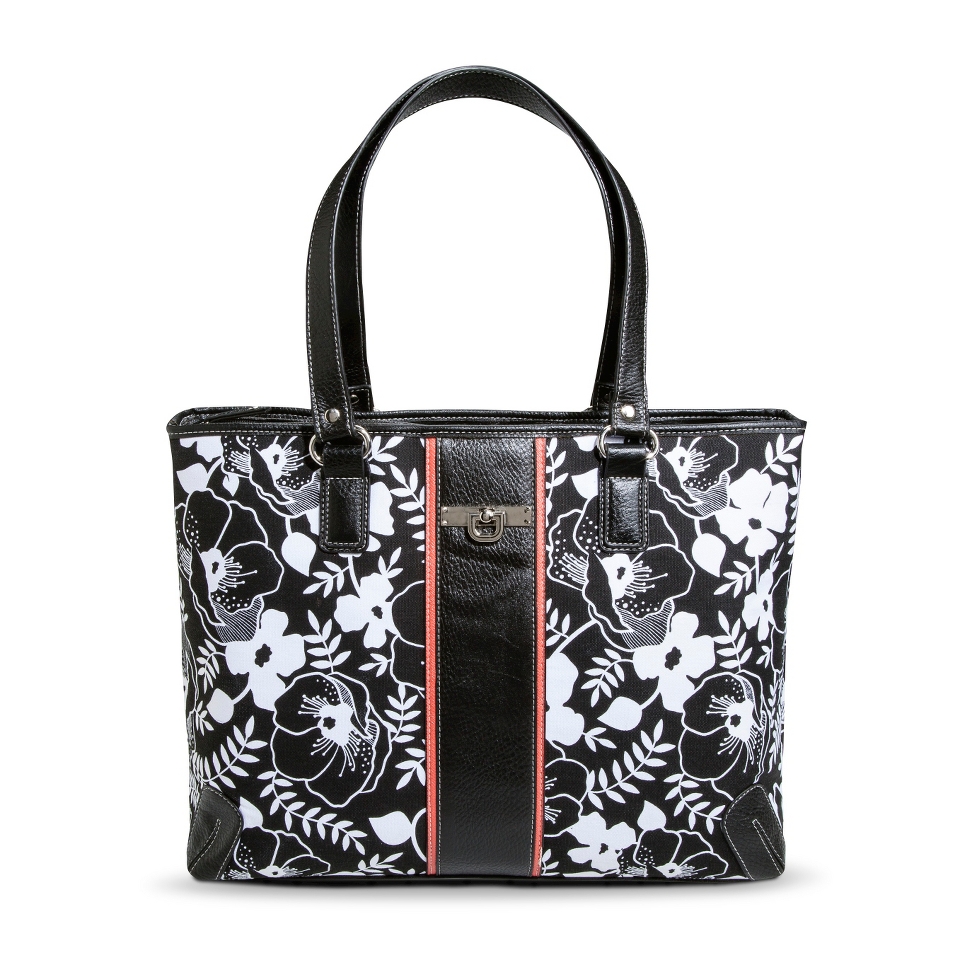 Bueno Floral Canvas Tote Handbag   Black