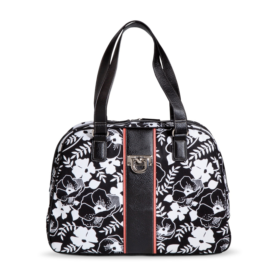 Bueno Floral Canvas Weekender Duffle Handbag   Black