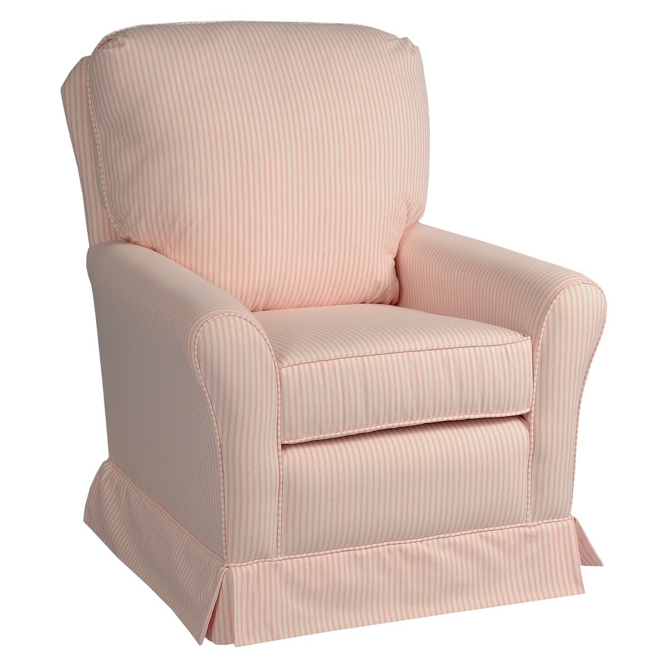 Glider Little Castle Custom Upholstered Crown Glider   Pink Stripe