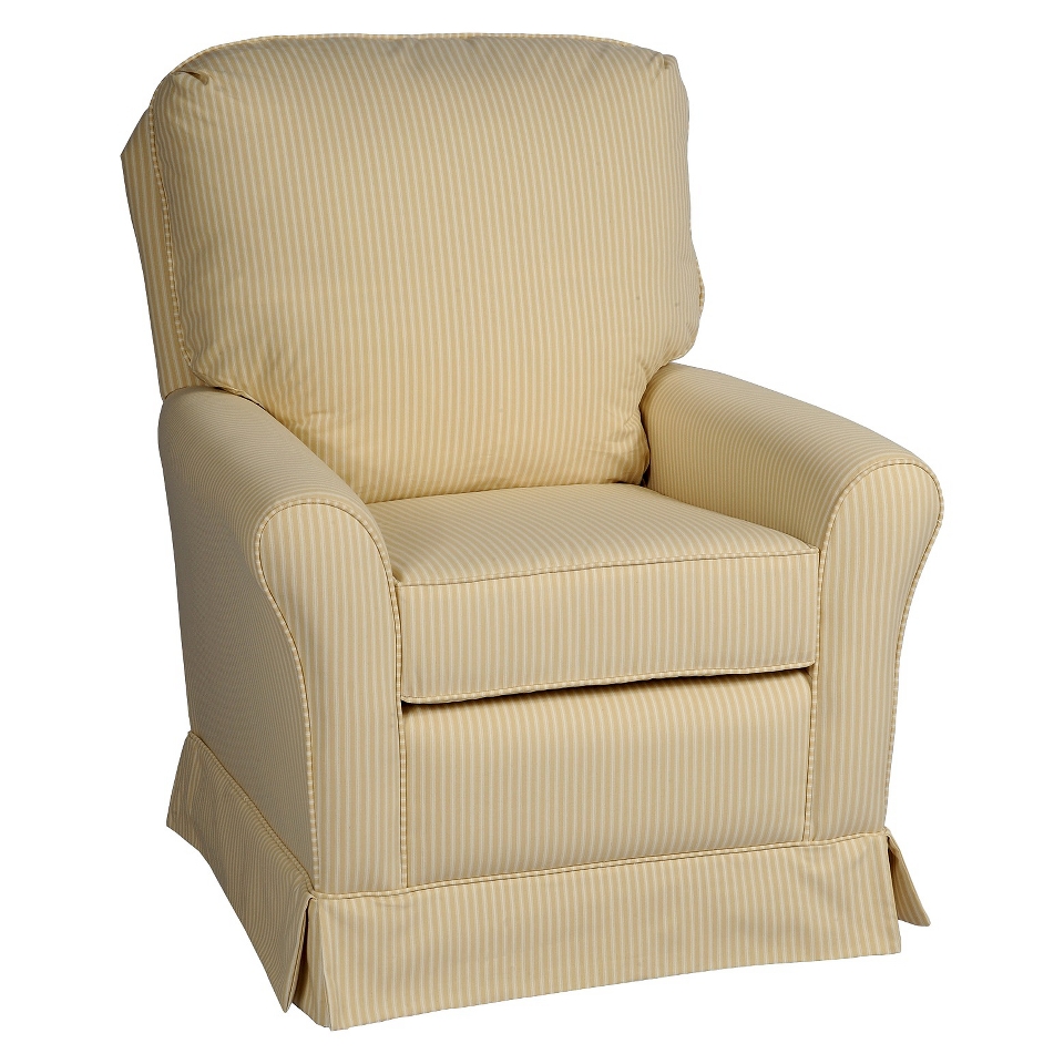 Glider Little Castle Custom Upholstered Crown Glider   Beige Stripe