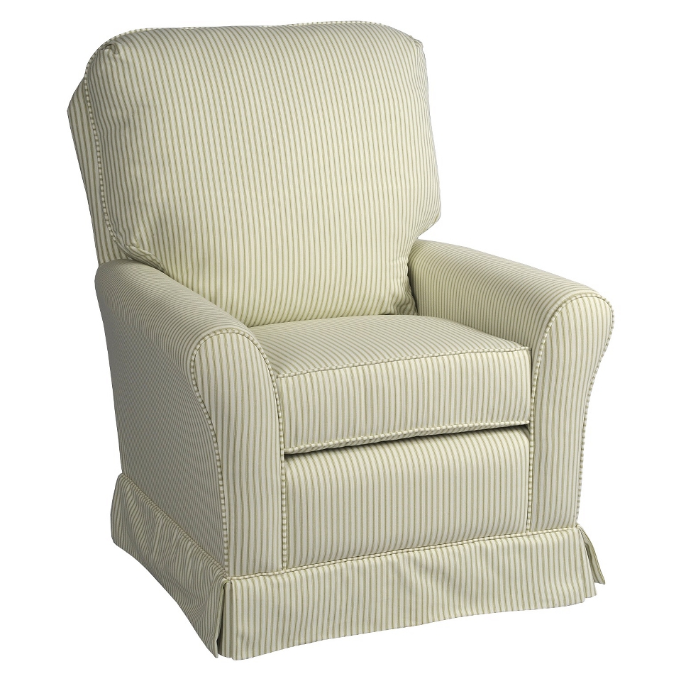 Glider Little Castle Custom Upholstered Crown Glider   Sage Stripe