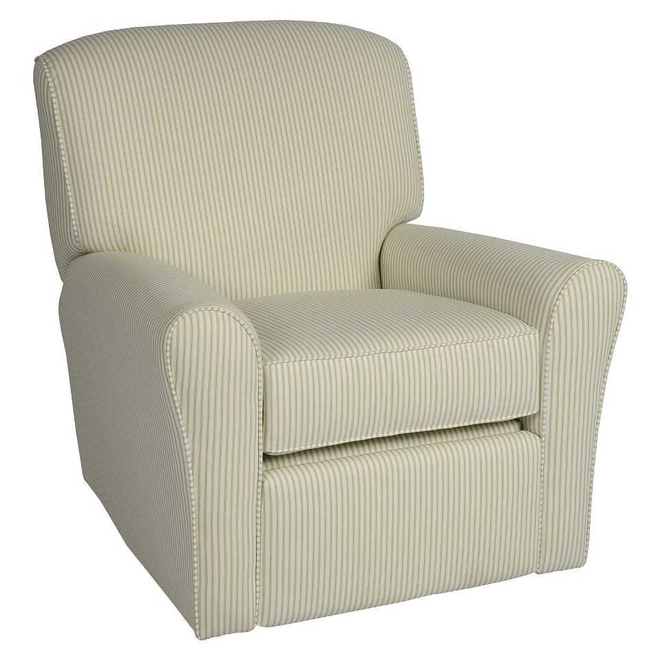 Glider Little Castle Custom Upholstered Summit Recliner   Sage Stripe